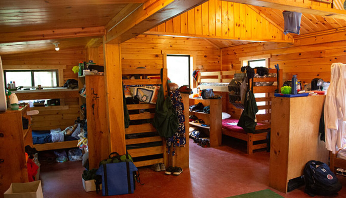 Interior of a cabin at North Star Camp for Boys.