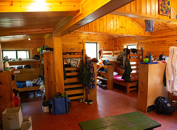 Interior of a cabin at North Star Camp for Boys.