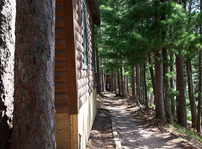 The path behind one of the cabins at North Star Camp for Boys.