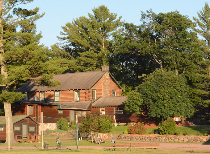 Scenic photo of lodge building at North Star Camp for Boys.
