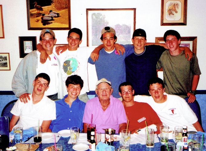 A group of CITs from North Star Camp pose with Jack Weiner, the CIT Director, in 2001.
