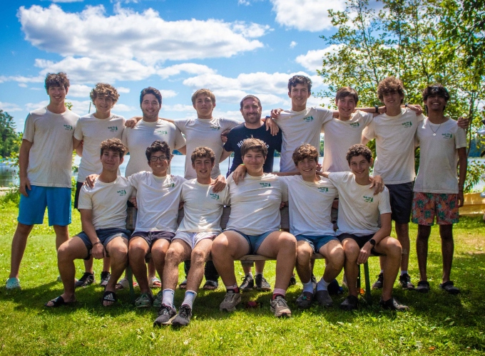 A group of CITs at North Star Camp pose with their CIT Director after a summer of fun.