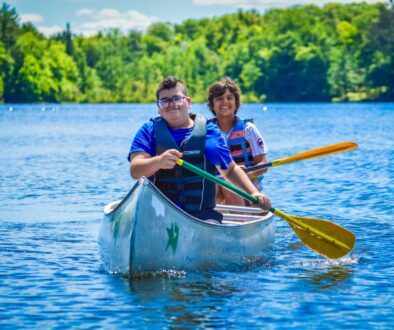 North Star Camp Canoeing Campers Smiling Summer Scaled